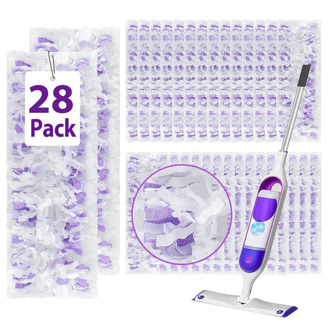 28 Count ‌Disposable Heavy-Duty Power Mop Pads Refills for Swiffer Power Mop,Replacement Floor Cleaning Refills, Non-Washable & Unscented, Compatible with Swiffer PowerMop (Quick-Absorb, No Residue)