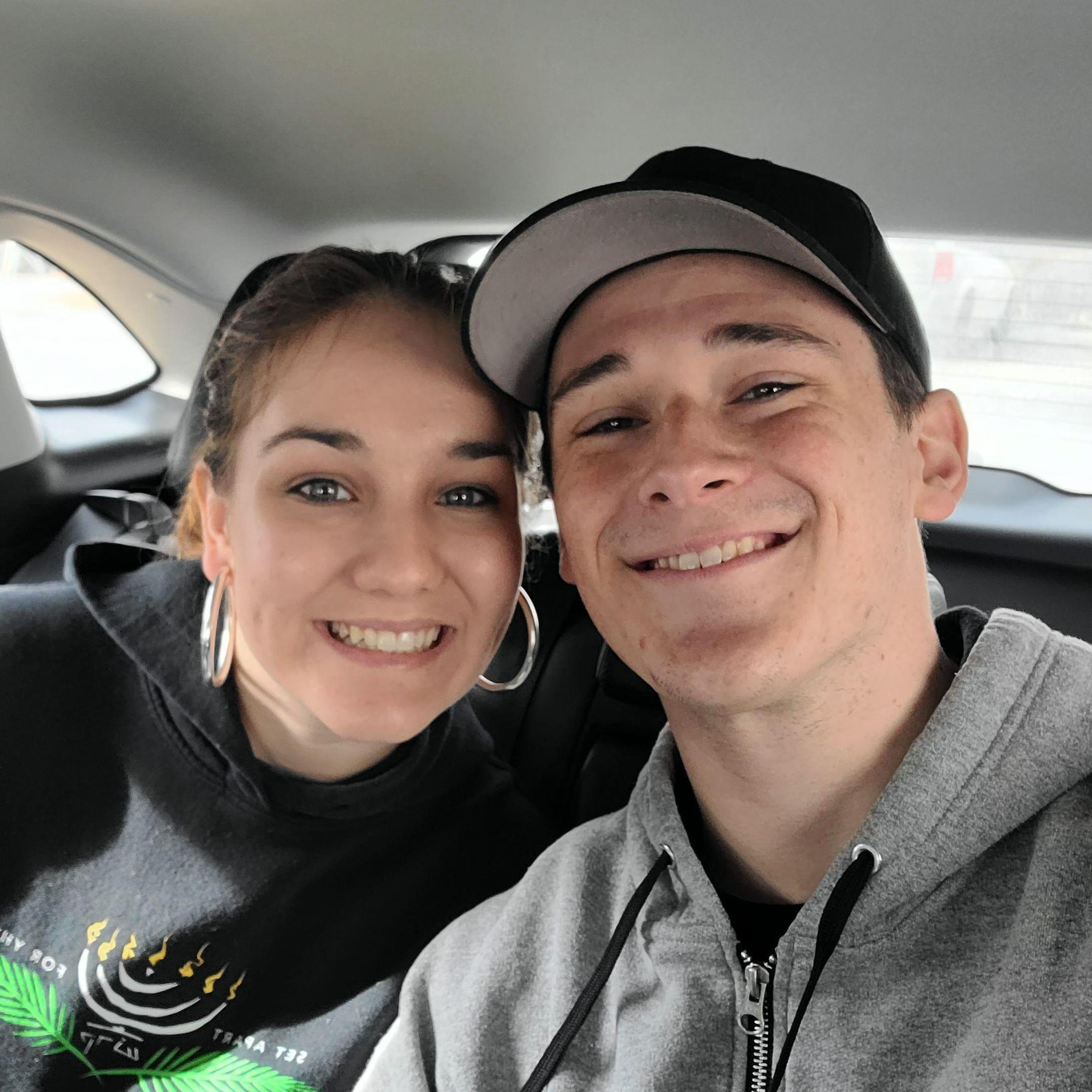 A picture of us on our way to sukkot in the very begging stages of our relationship