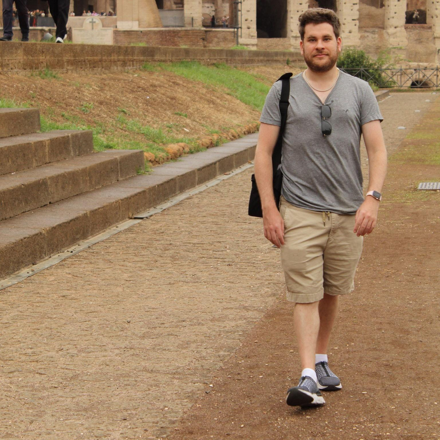M strolling through Italy, looking lean and effortless. Travel glow? More like full-on runway vibes.