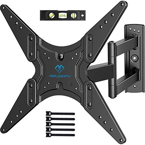 PERLESMITH TV Wall Mount for Most 26-55 Inch TVs with Swivel & Extend 18.5 Inch - Wall Mount TV Bracket VESA 400x400 Fits LED, LCD, OLED, 4K TVs Up to 88 lbs - with Bubble Level, Cable Ties