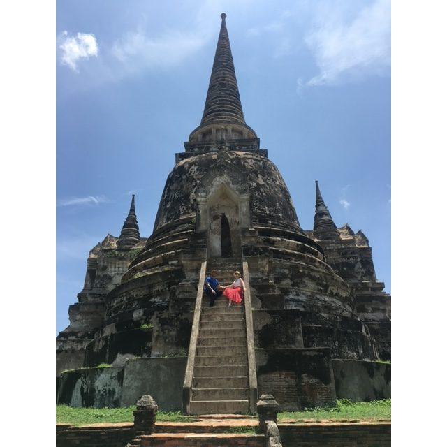 Climbing high in Ayutthaya. 