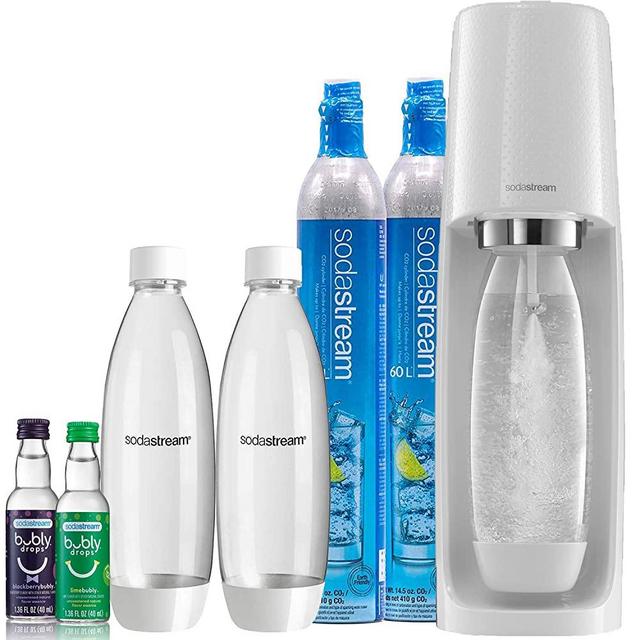 SodaStream Fizzi Sparkling Water Maker Bundle (White), with CO2, BPA free Bottles, and bubly drops Flavors