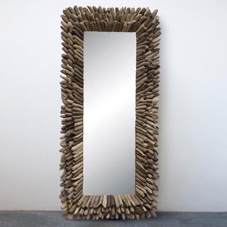 Big Driftwood Framed Wall Mirror