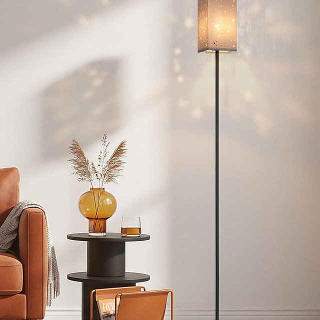 GOEBLESON 64.6" Floor Lamp, with Foot Switch, Standing Lamp with Sky Stars Design, Modern Freestanding Lamp (Bulb Not Included), for Living Room, Bedroom, Office, ETL Listed,Gray Starry Sky AH07LD05