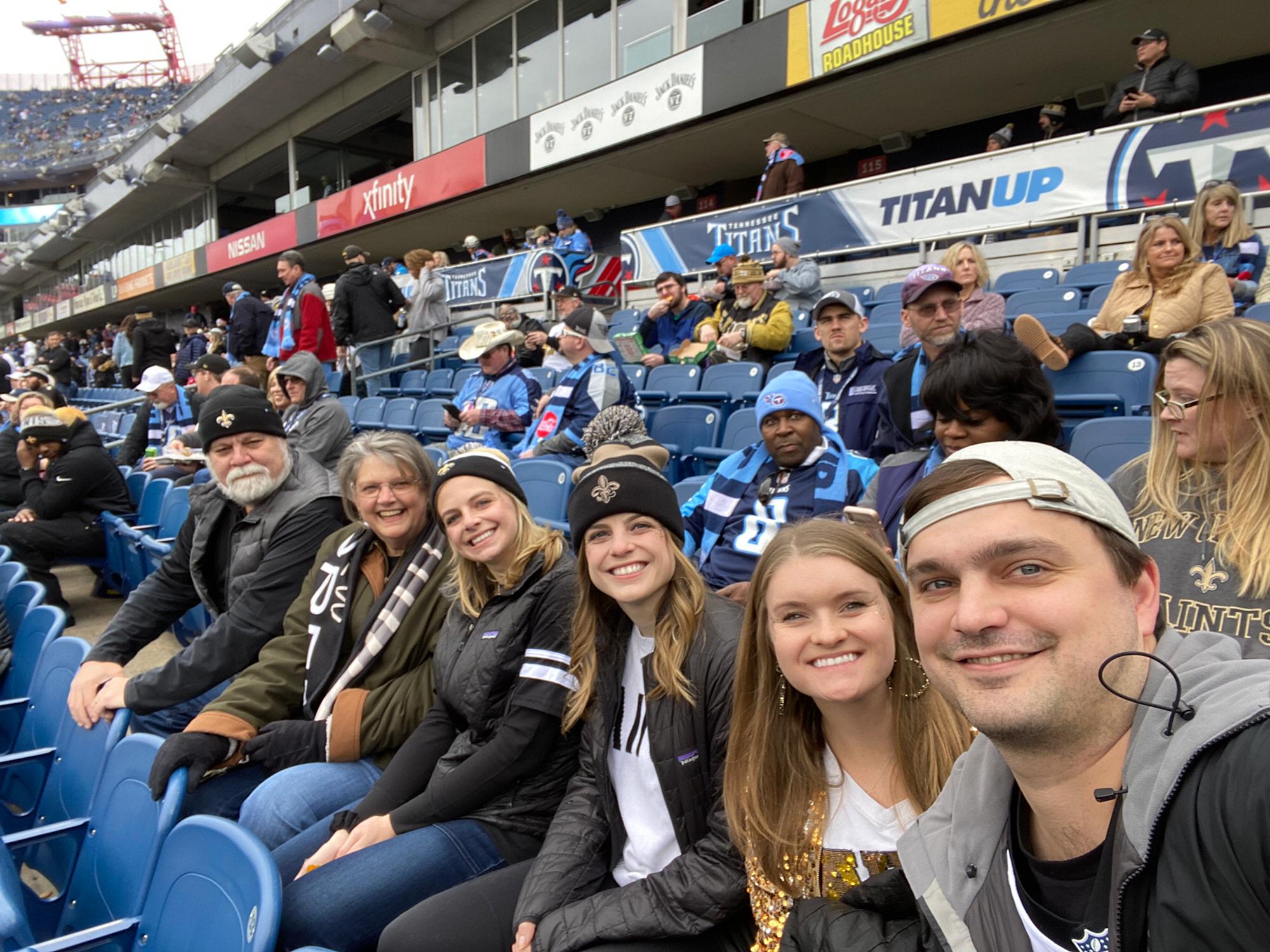 Great Christmas 2019 cheering on the Saints in Nashville with the Holland family