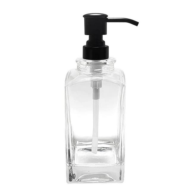 Avola Soap Dispenser Bathroom,Kitchen Clear Glass Soap Dispenser with Matte Black Pump ,Refillable Liquid Hand Soap Dispenser for Bathroom, Countertop Lotion Soap Dispenser,Glass Soap Dispenser