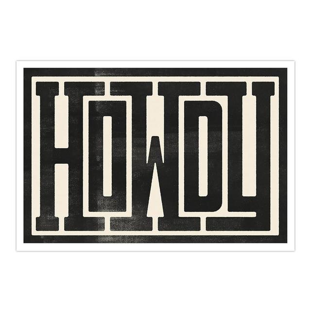 Vintage Funky Wall Art Howdy Poster Southwestern Country Ranch Wall Decor Black and White Canvas Prints Trendy Farmhouse Western Wall Decor for Living Room Dorm Bedroom 16x24 in Unframed