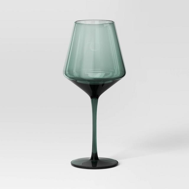 19.6oz Stemmed Wine Glass Green - Threshold™
