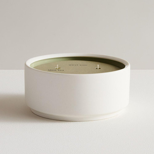 West Elm Homescent, Tripe Wick Candle, 19 oz, Mint Tea