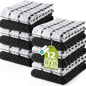 Utopia Towels - Tea and Bar Towels Set, Black