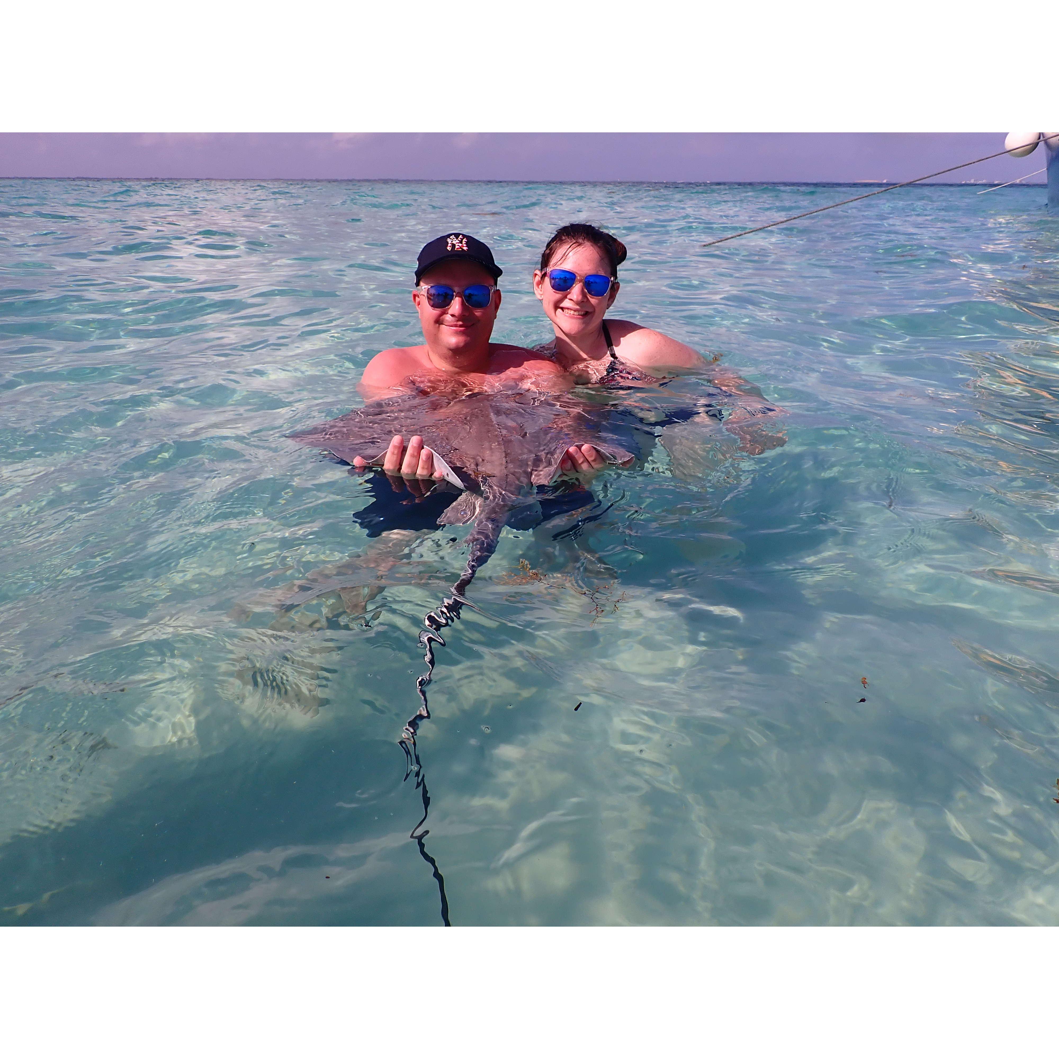 Swimming with stingrays in Grand Cayman