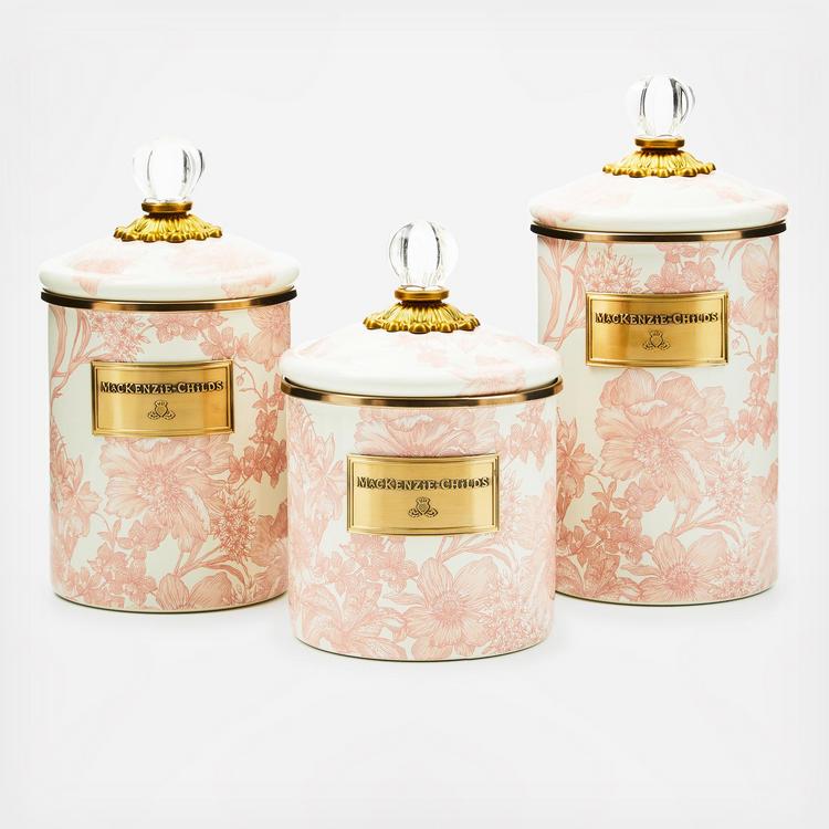 MacKenzie-Childs, Rosy English Garden Enamel Canister | Zola