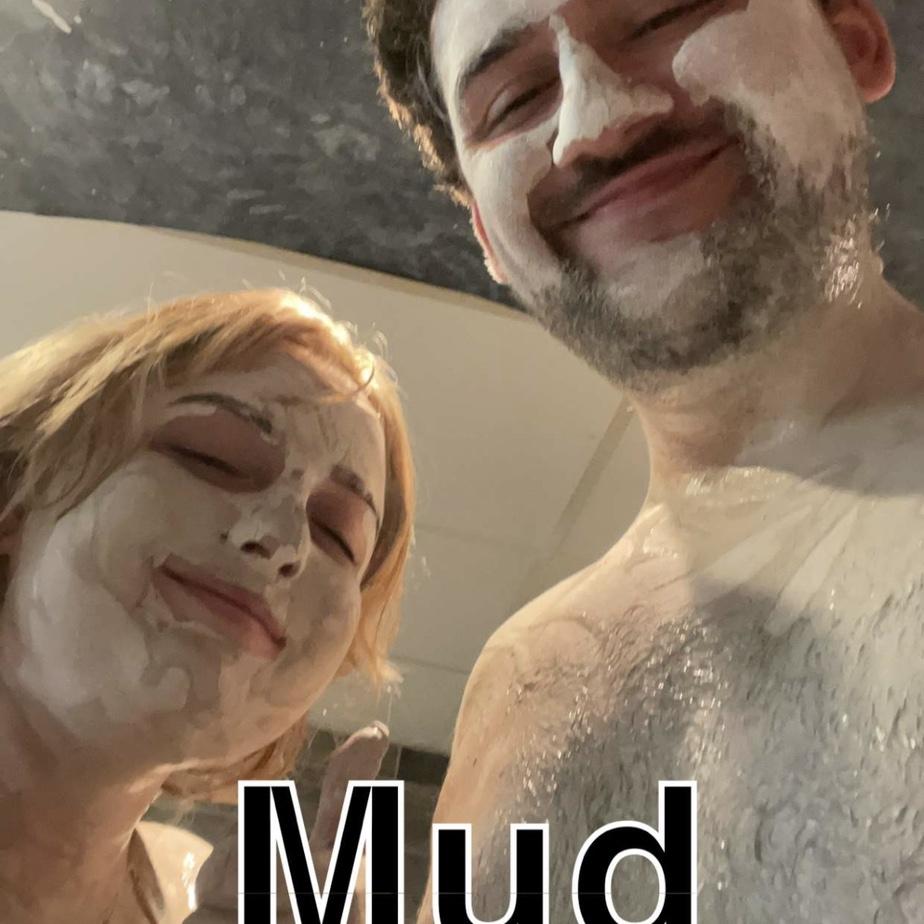 A quick picture of our mud bath during a spa treatment in Indian River, Colorado