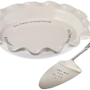 Mud Pie Circa Pie Plate and Server, White