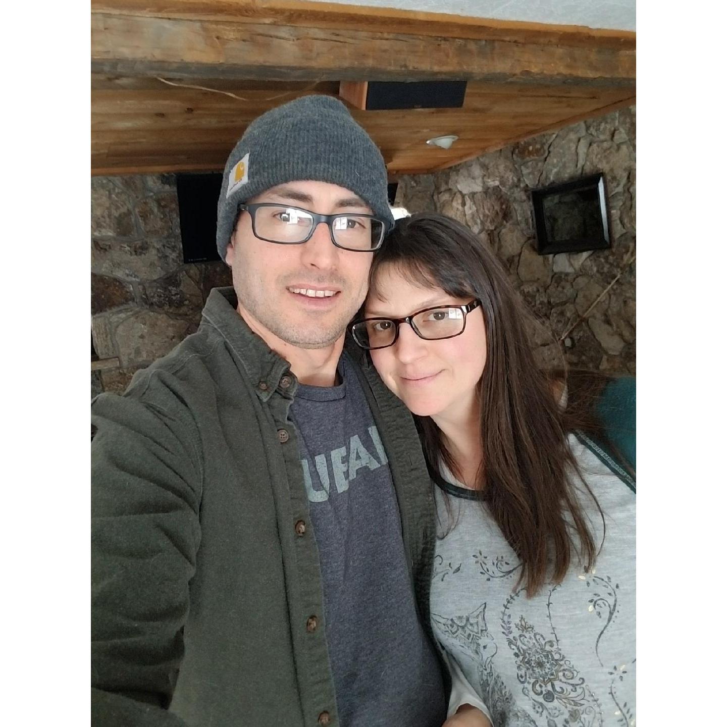 Quite possibly our first selfie, winter 2018