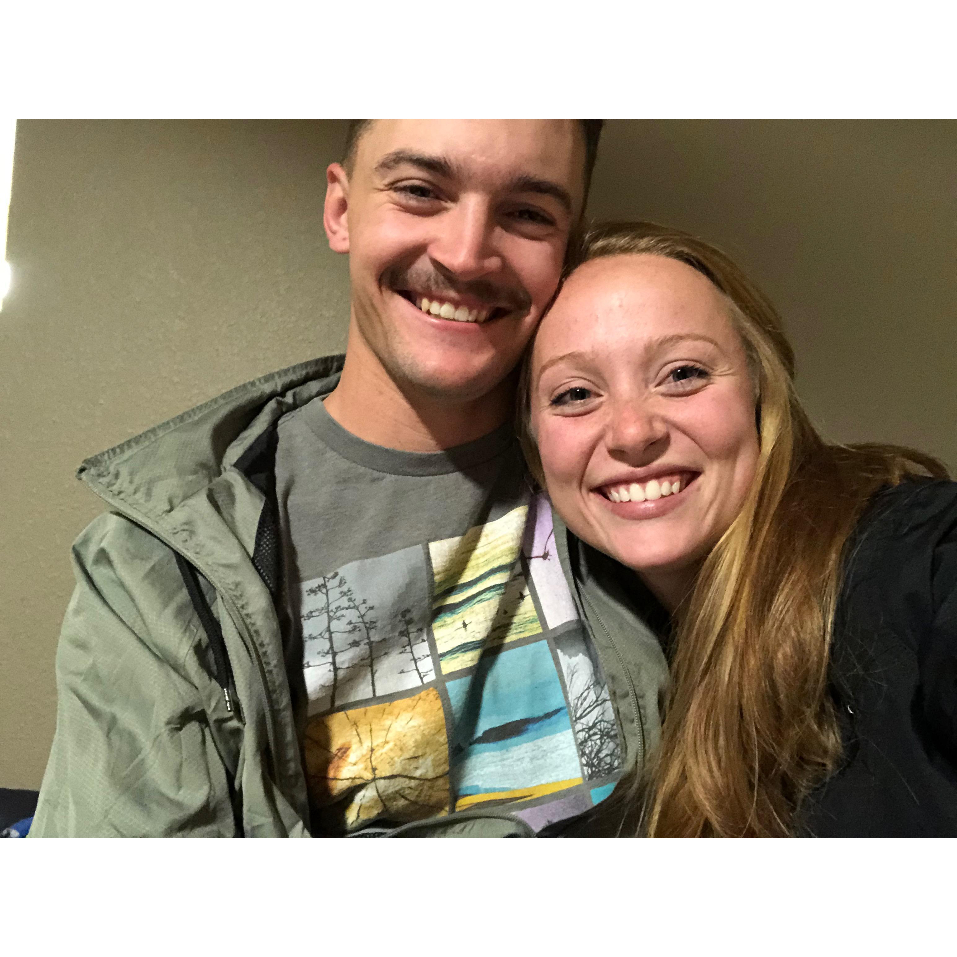 First picture when Morgan got home! Feb 2019