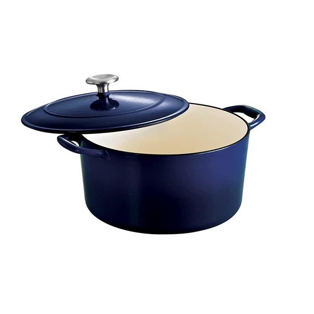 Tramontina 80131/076DS Enameled Cast Iron Covered Round Dutch Oven, 6.5-Quart, Gradated Cobalt