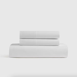 Organic Crisp Percale Fitted Sheet Set - King, White