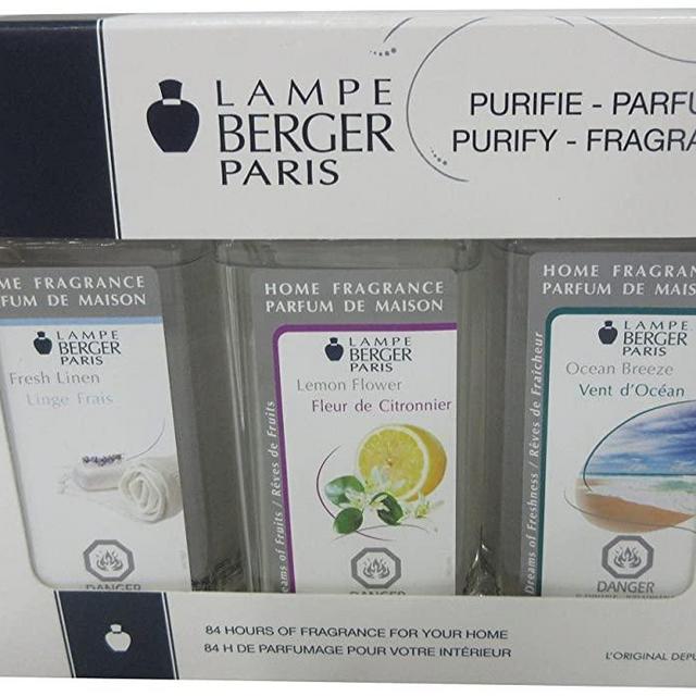 Lampe Berger Fragrance Trio Pack Fresh , Fresh Linen-Lemon Flower-Ocean Breeze, 3 x 180ml / 6.08 fl.oz