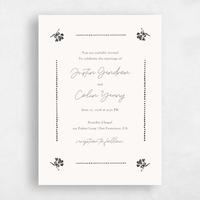 Beige Wedding Invitation - Coeur Portrait