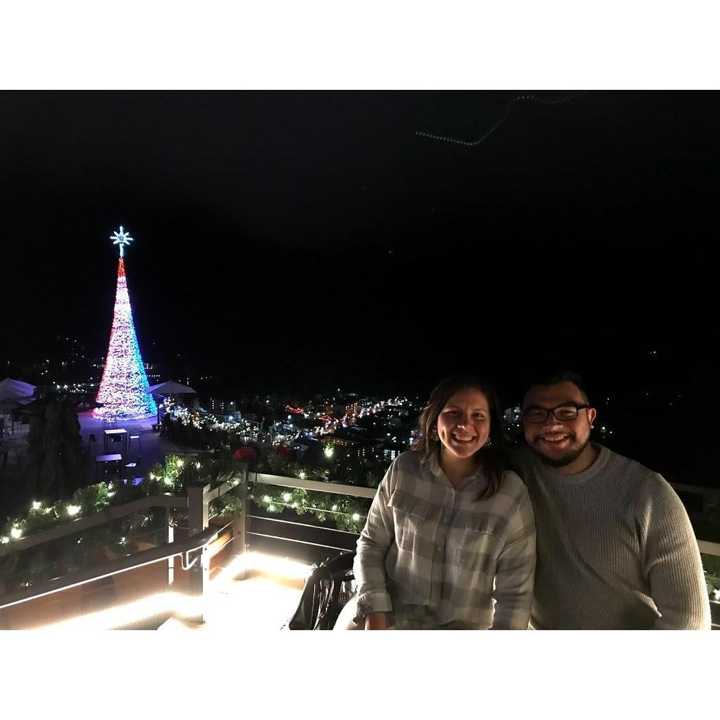 The weekend we got engaged. We went to Gatlingburg and I took her to the SkyLift park. We took this pic right before we walked up to the suspension bridge were I was about to propose!
