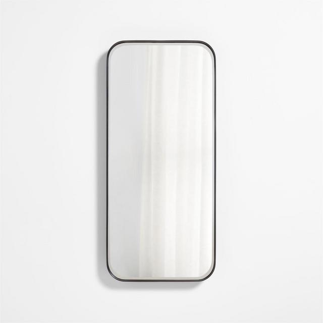 Edge Black Metal Wide Depth Wall Mirror 19"x42"
