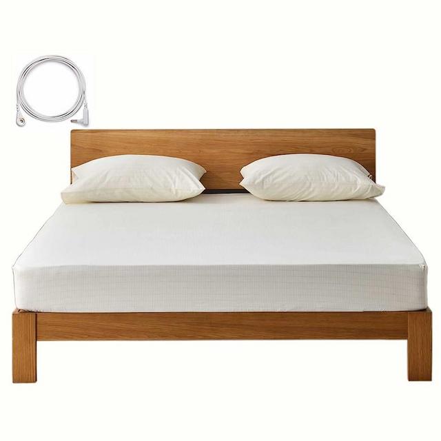 PANBMAO Brand Grounding Fitted Sheet with Grounding Cord, Pure Silver Fiber and Cotton, King Size(76"x80"x15")