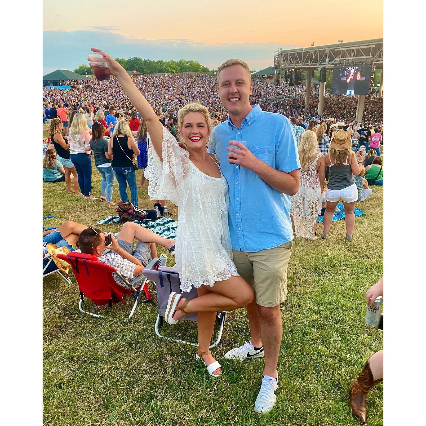 Brian and Summer attended a Luke Bryan concert in Indianapolis with bridesmaid, Christina, and her husband, Steven Curry.