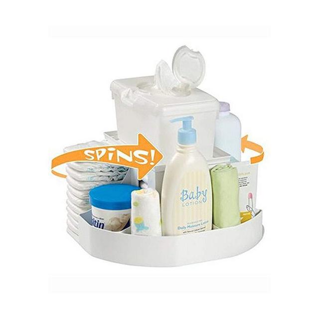 Dexbaby The Spin Changing Station | Baby and Toddler Nursery Organizer & Diaper Caddy - White