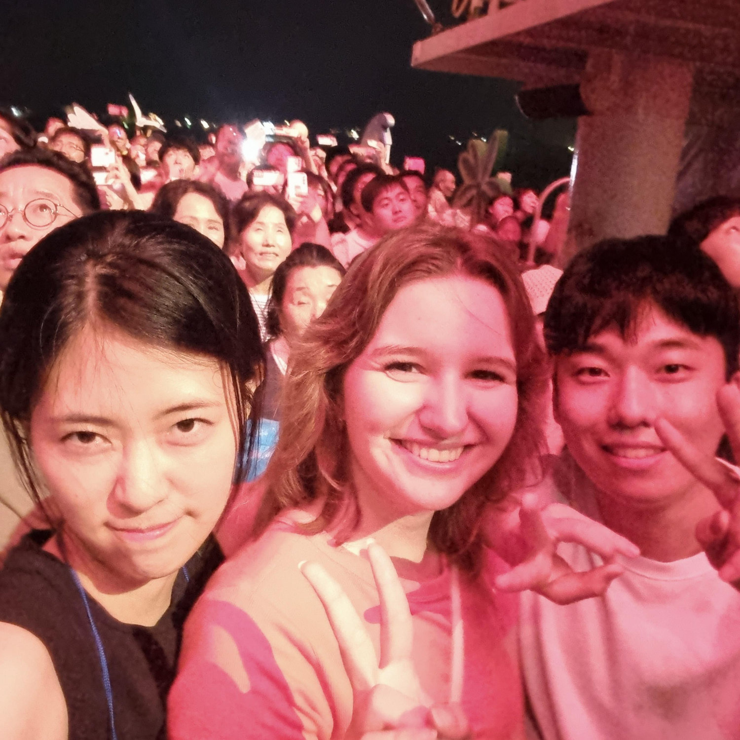 Our first photo together! We were on a firework cruise