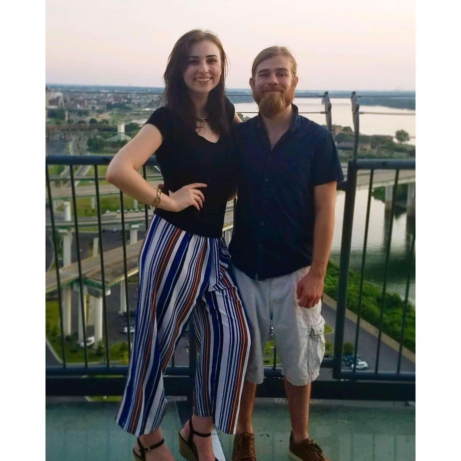 This was taken on The Pyramid rooftop in Memphis. We were honored to be there for our special friends' own engagement!