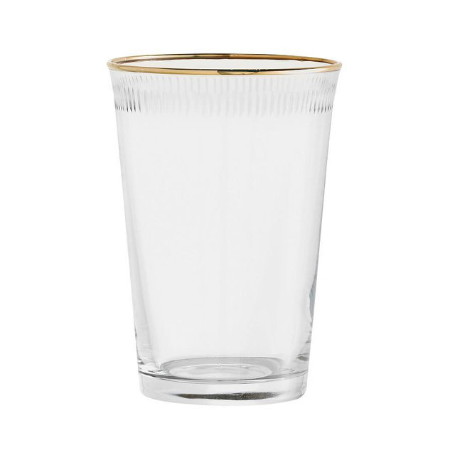 Etched Gold Rim Glass Tumbler, Set of 4