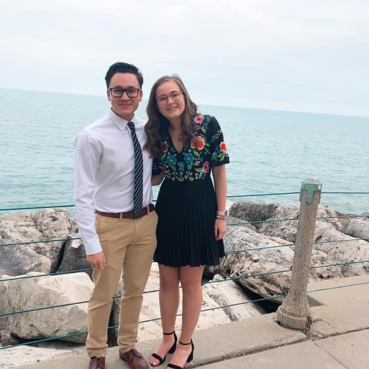 April 2019: Our first photo together before Emily’s sorority formal