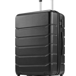 Sweetcrispy Carry on Luggage,Hard Shell Expandable Double Spinner Rolling Wheels Suitcase,TSA Lock, Bronze Black, 20 Inch