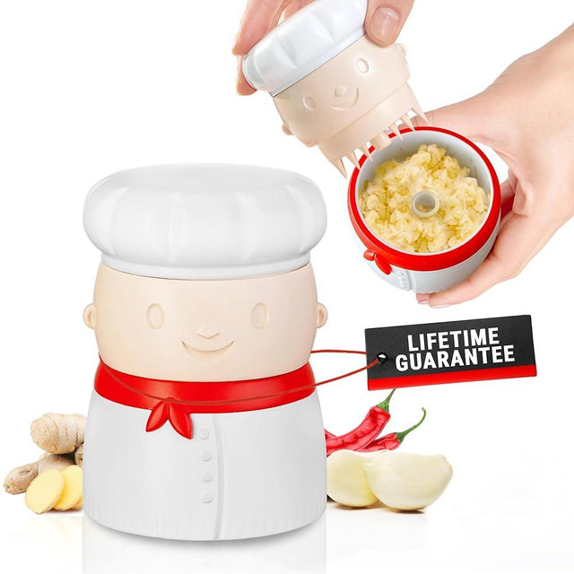 Sliq Garlic Crusher and Press with Peeler, Dishwasher Safe, BPA Free Garlic Smasher, Easy Garlic Mincer Tool, Multifunction Garlic Kitchen Gadget for Ginger, Herbs and Gifts