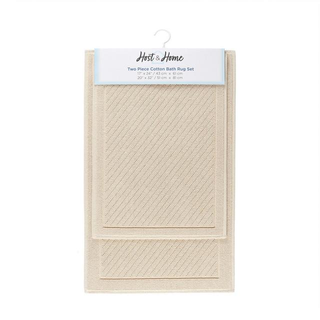 Host & Home Cotton 2-Piece Bath Rug Set 17x24/20x32 Almond Milk
