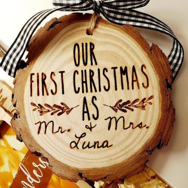 Wedding Ornament, Wedding Gift, Engraved Ornament, Married Wedding Gift for Couple Wedding Ornament Christmas Ornaments, Christmas gift
