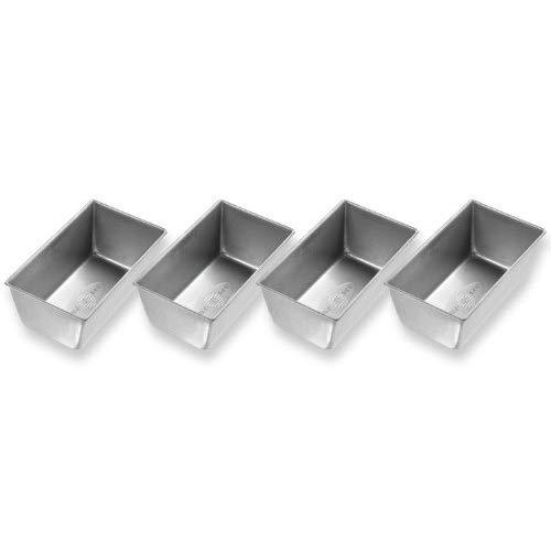 USA Pan Bakeware Mini Loaf Pan, Set of 4, Nonstick & Quick Release Coating, Made in the USA from Aluminized Steel