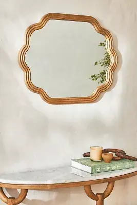 The Clara Scalloped Wood Mirror