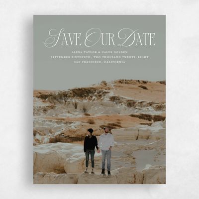 White Typography Wedding Save the Date - Orable Photo
