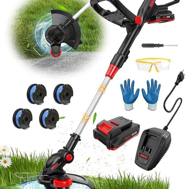 Weed Wacker Electric Weed Eater with Auto Line Feed,400W Lawn Edger 13" Cordless String Trimmer,20V Grass Trimmer with Fast Charger,2.5Ah Battery Powered Weed Eater,2-in-1 Weed Trimmer