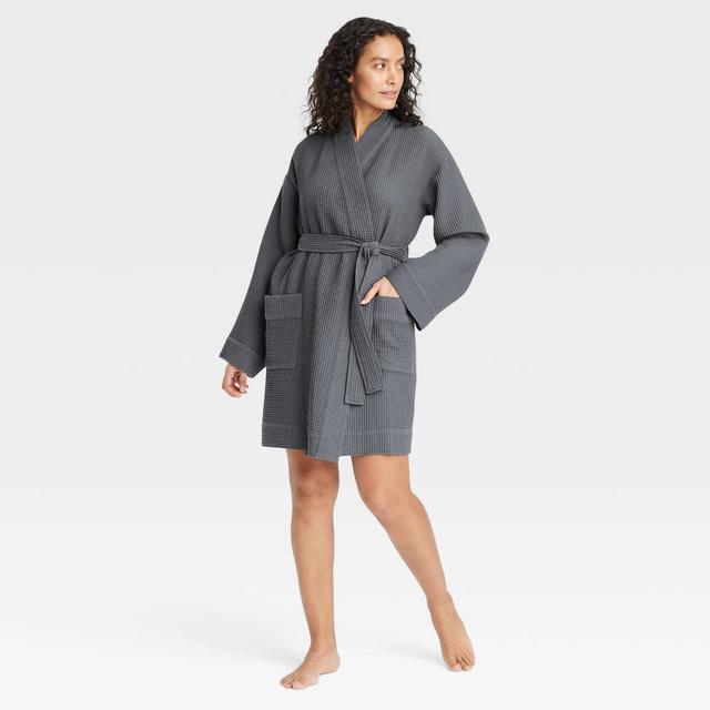 Women's Waffle Robe - Auden™ Dark Gray M/L