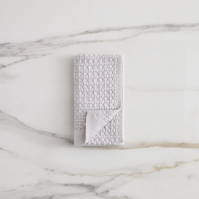 Organic Plush Waffle Towel, Frost Gray, Hand Towel