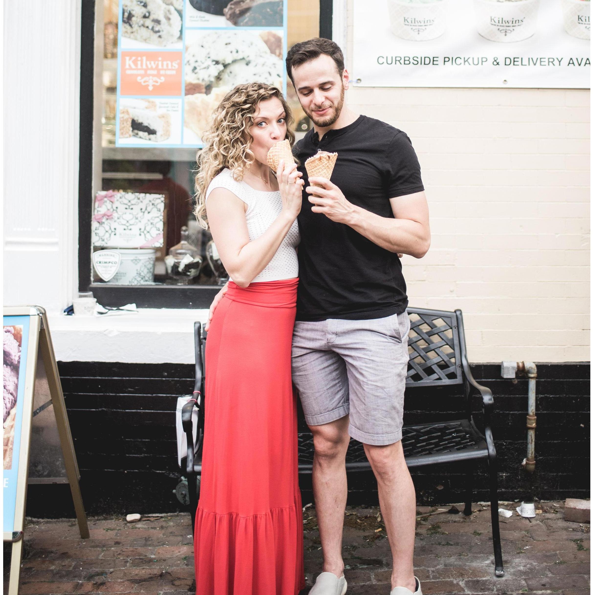 We had our first date at Kilwin's so decided to re-enact it for our engagement shoot!