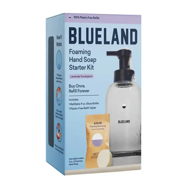 Blueland Hand Soap Starter Set - Slate Reusable Bottle and Lavender Scent Table - 2ct/0.3oz