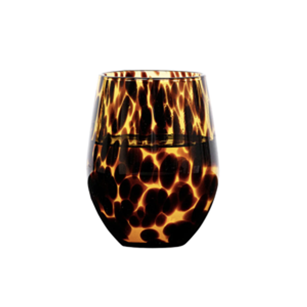 Stemless Wine Glass - Tortoiseshell