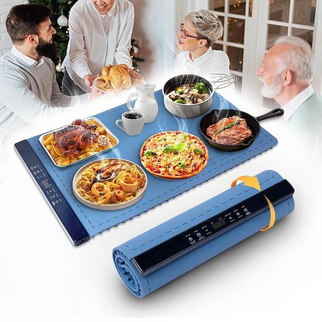 Food Warming Mat - Fast & Even Heating Warming Mat for Food with 6 Temperature Modes for Home, Buffet, or RV