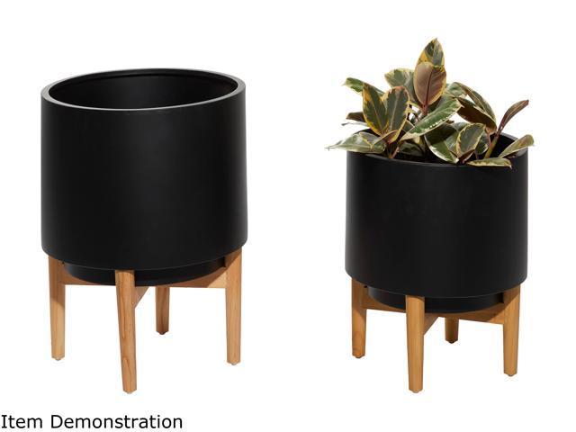 Set of 2 Black Planters
