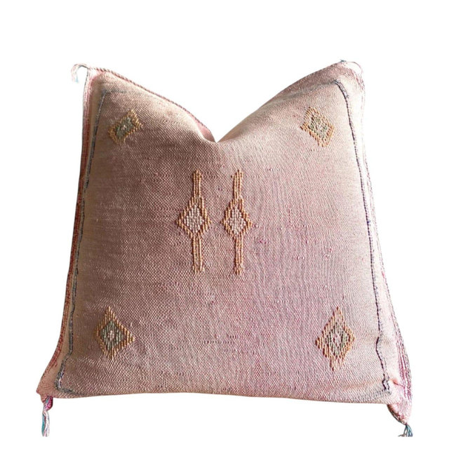 Cactus Silk Pillow Case Moroccan Rustic Cactus Silk Cushion Cactus Sabra Silk Pillow Cover, Moroccan Cactus Silk Pink Berber Throw Pillow