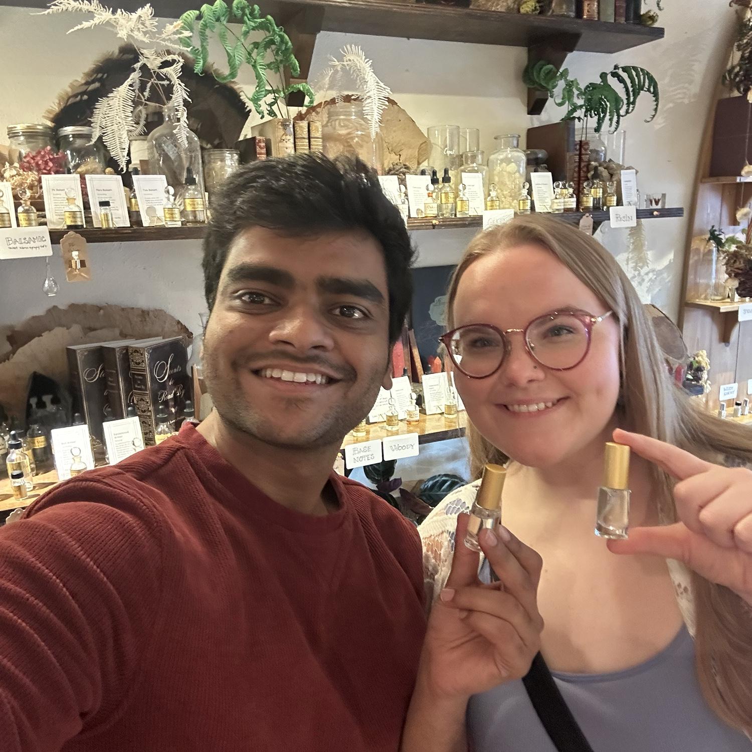 We made our own perfumes at a workshop in Portland, OR